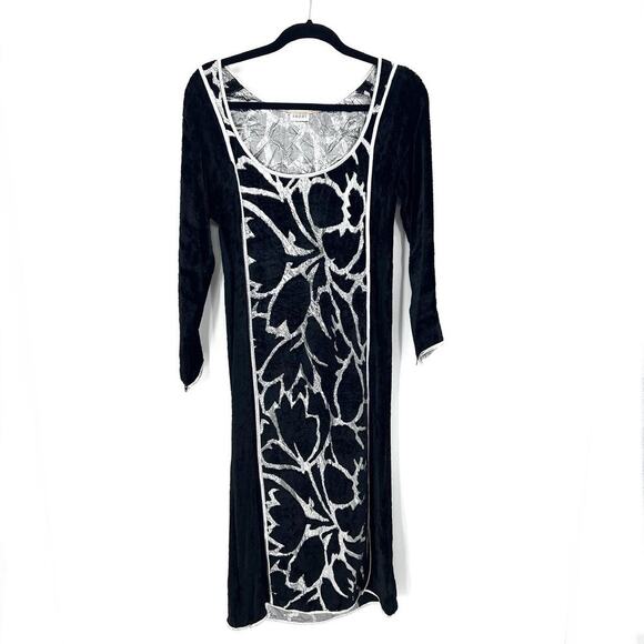 Vintage Bespoke Custom Black Crushed Velvet & Metallic Dress & Jacket - Picture 5 of 13